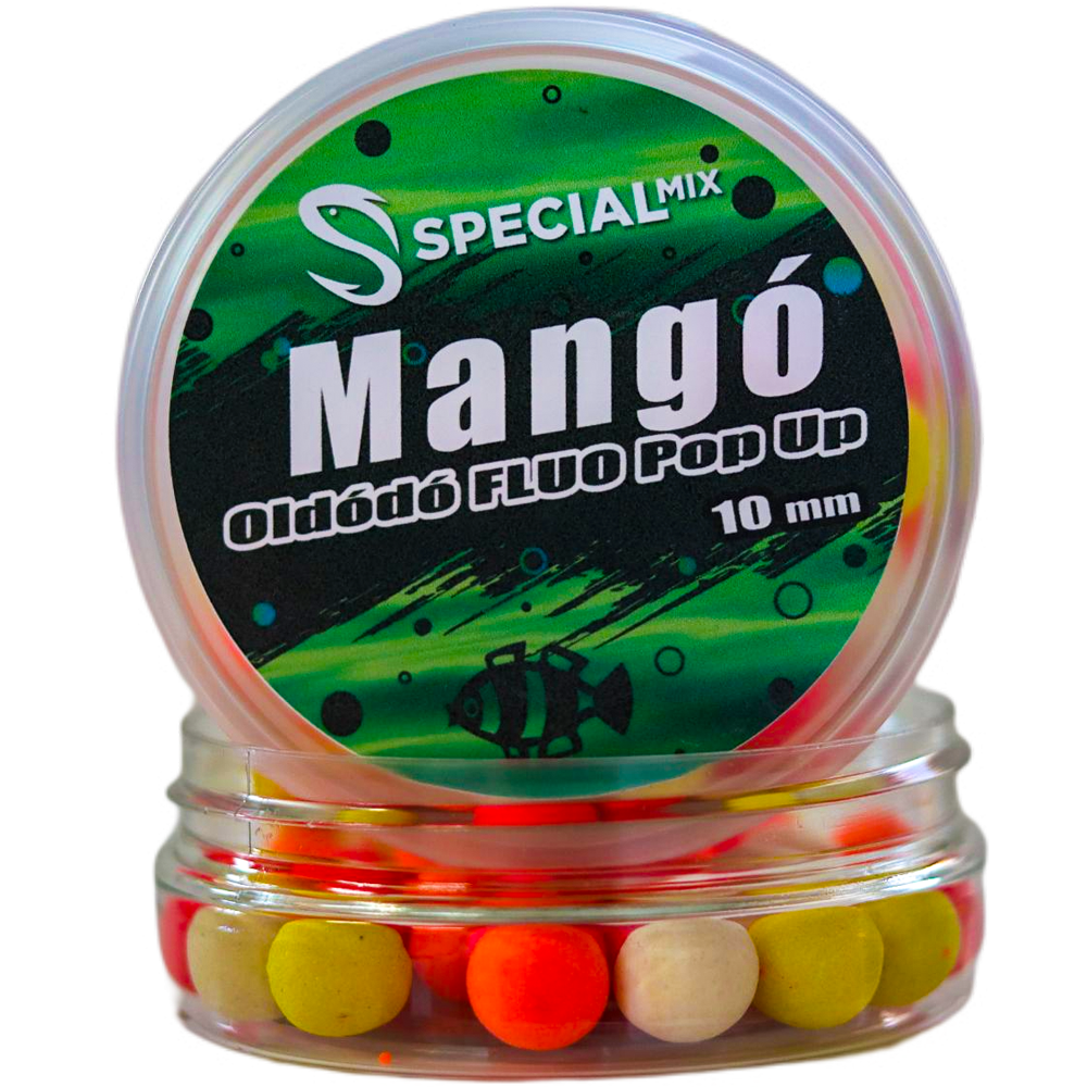 Speciál mix Oldódó Fluo Pop-up bojli 10 mm MANGÓ