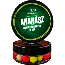 Speciál mix Oldódó Fluo Pop-up bojli  10 mm Ananász