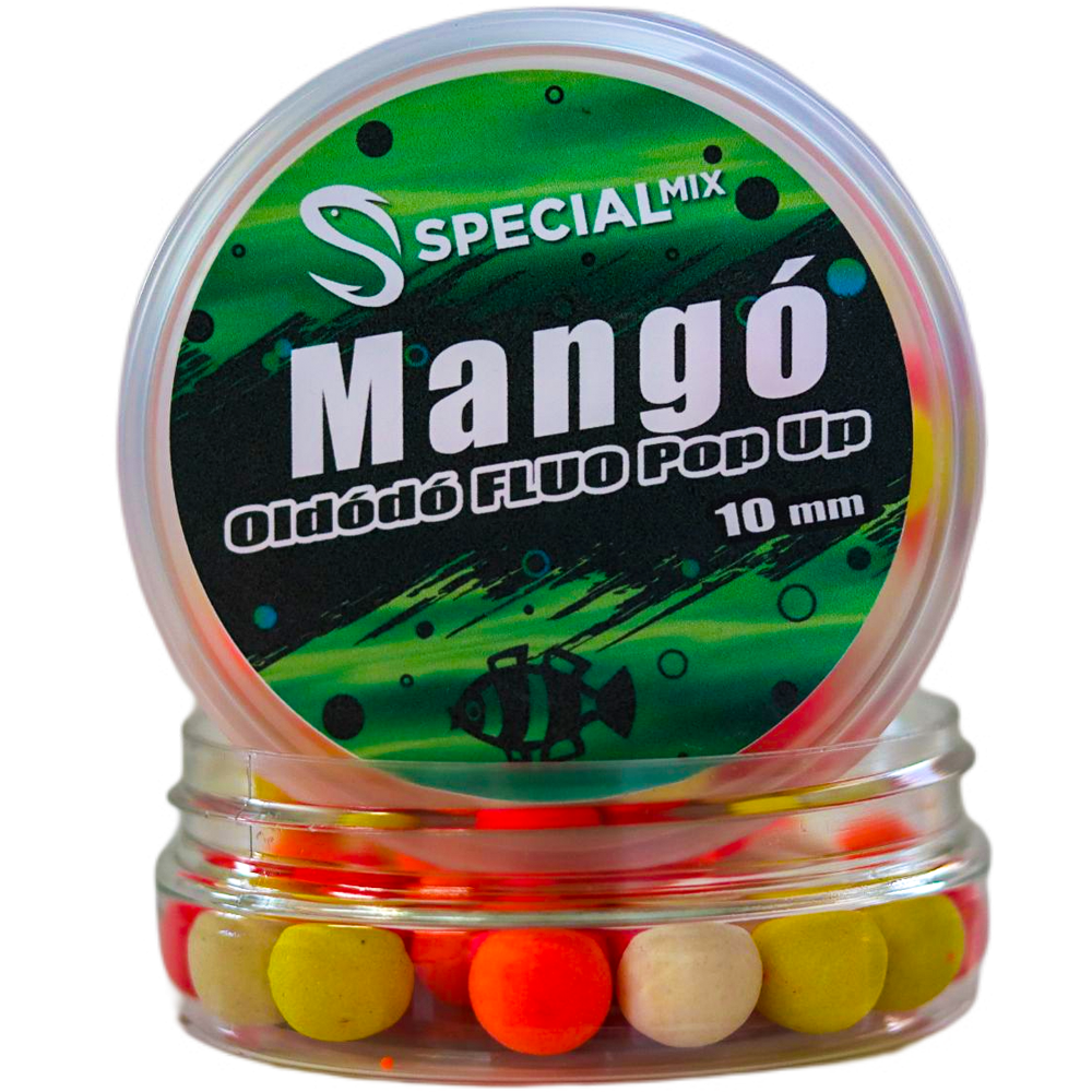 Speciál mix Oldódó Fluo Pop-up bojli 10 mm MANGÓ